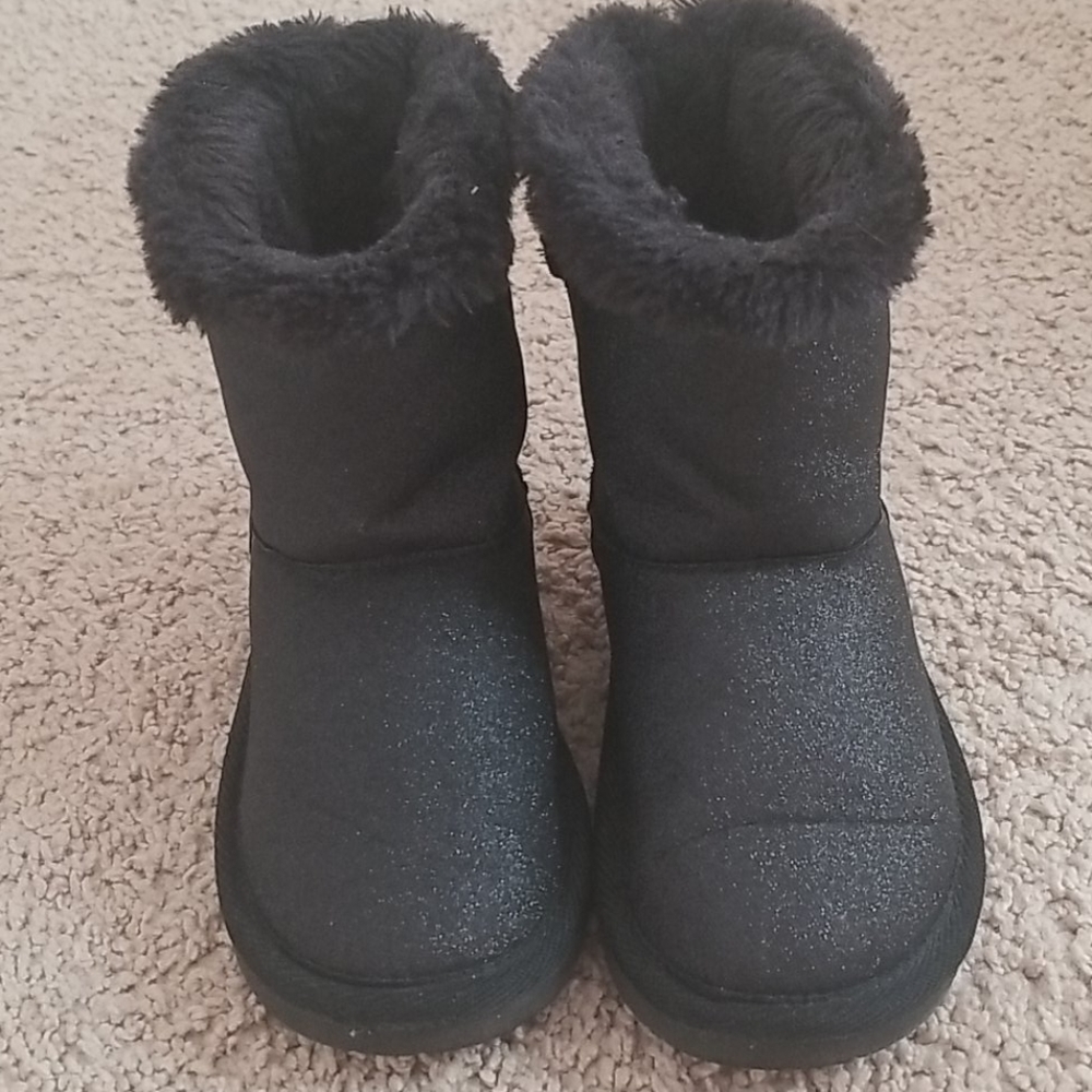Black Glitter Boots